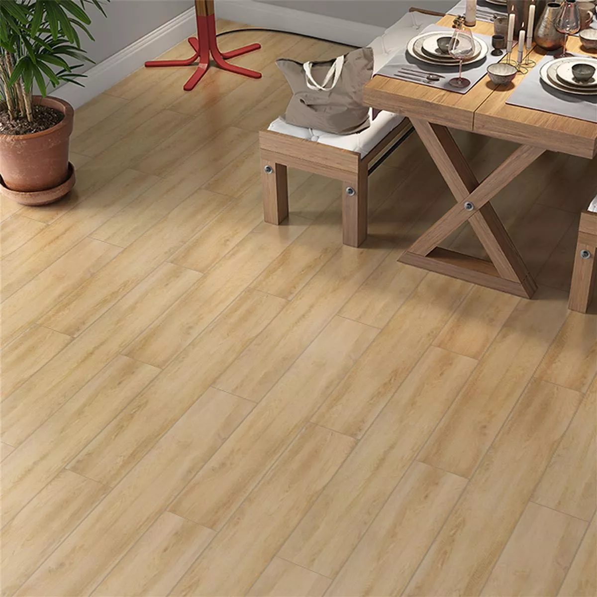 Muestra Pavimentos Aspecto de Madera Darlington Beige 20x120cm