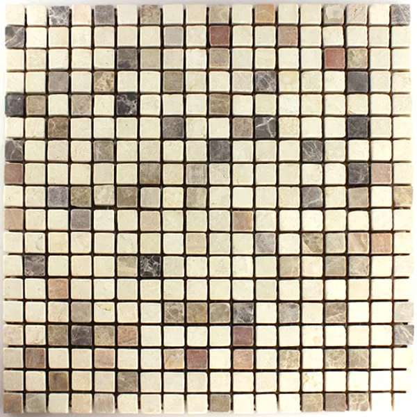 Azulejos De Mosaico Mármol Beige Mezcla 15x15mm