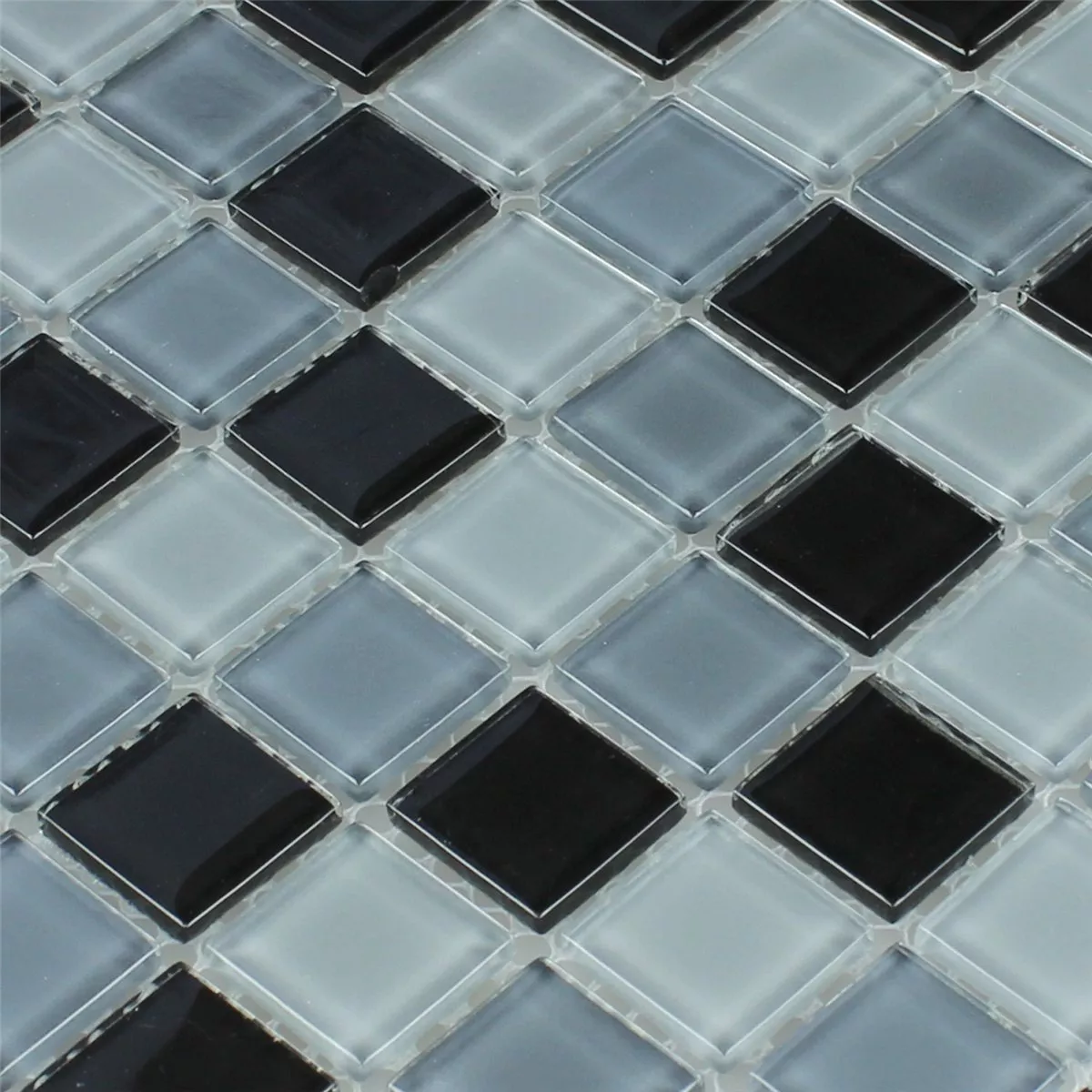 Muestra Mosaico De Cristal Azulejos Negro Mezcla 