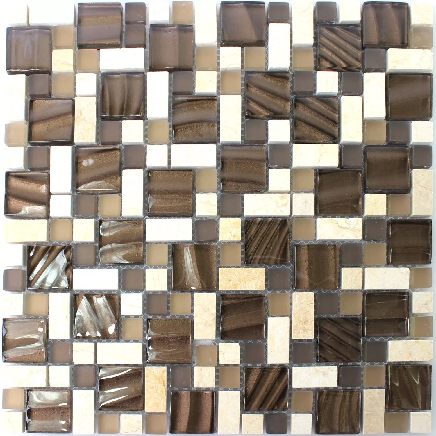 Azulejos De Mosaico Cristal Piedra Natural Marrón Beige Azulejos De Mosaico Cristal Piedra Natural Marrón Beige