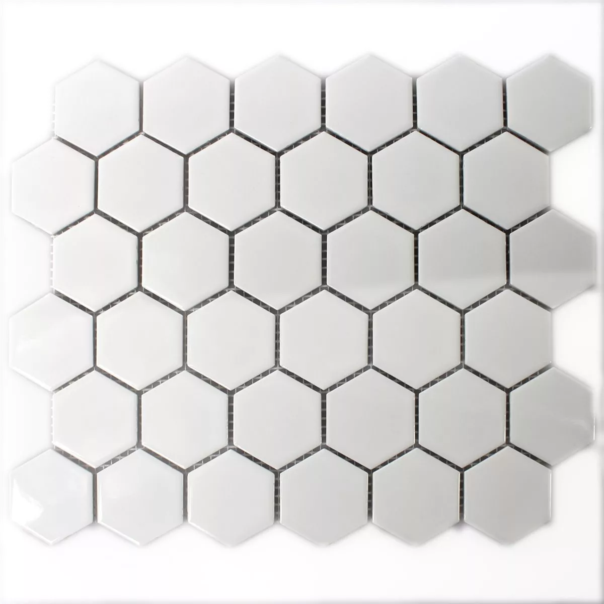 Azulejos De Mosaico Cerámica Hexagonales Blanco Brillante H51