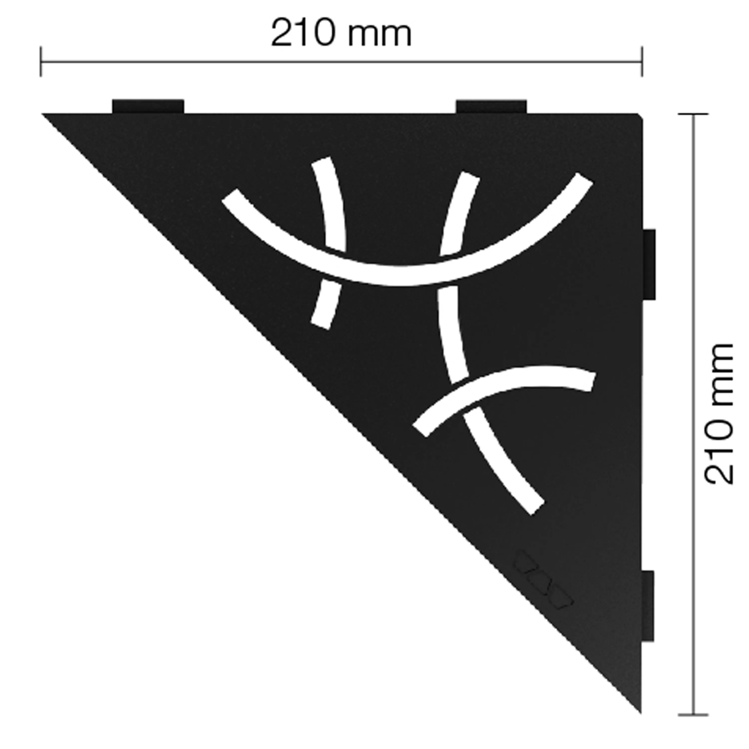 Schlüter estantería de pared triangular 21x21cm Curve negro grafito mate