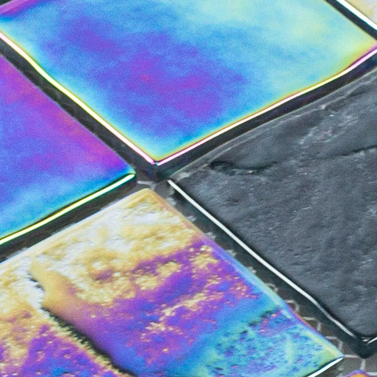 Muestra Mosaico de Cristal Azulejos Efecto Nacarado Darwin Negro