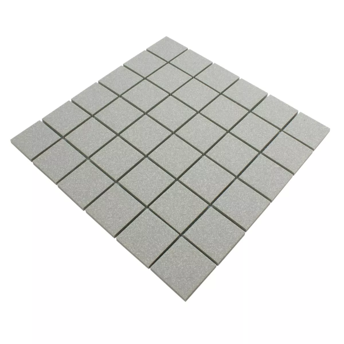 Muestra Azulejos De Mosaico Cerámica Gris Moteado Mate R11