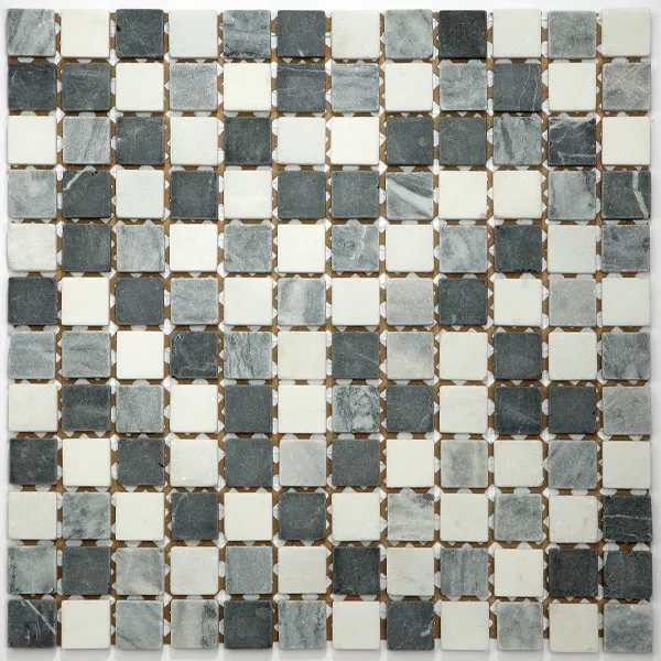 Azulejos De Mosaico Mármol Negro Mezcla 23x23x8mm