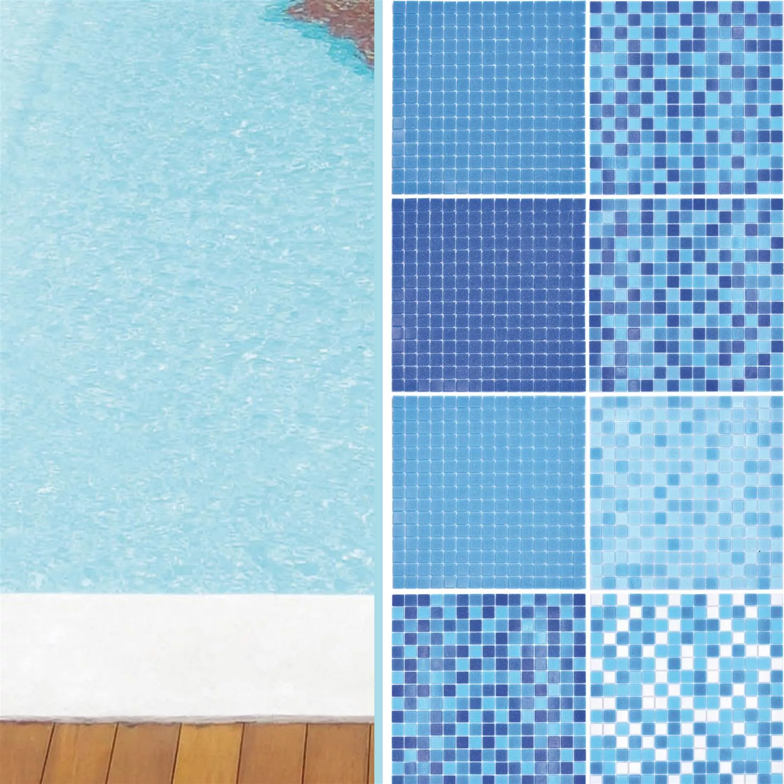 Muestra Piscina Mosaico North Sea Papel Pegado