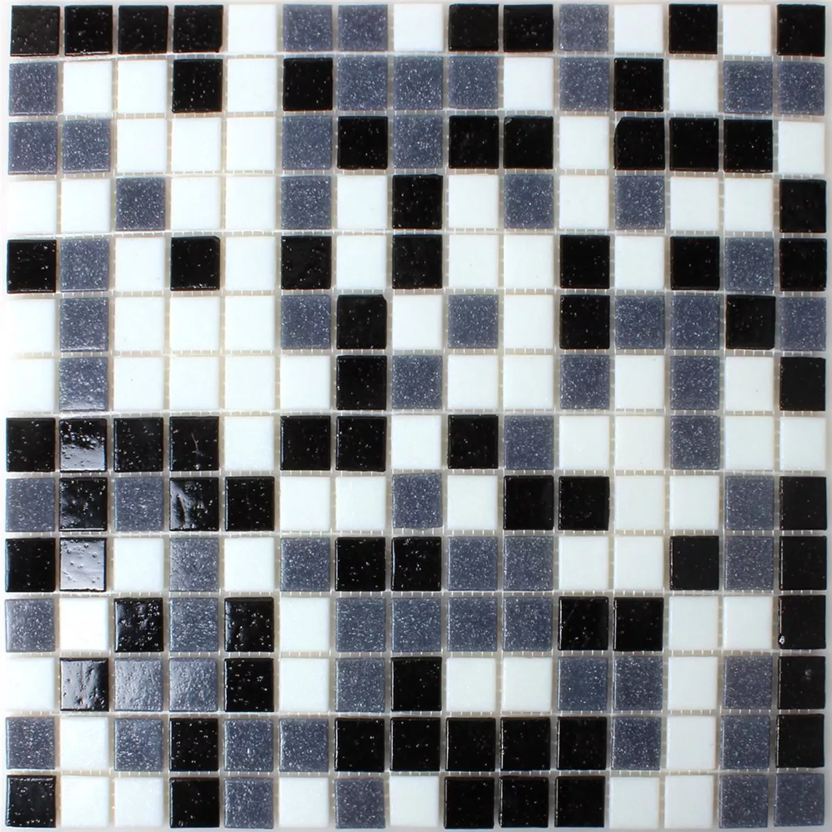 Muestra Azulejos De Mosaico Cristal Blanco Gris Negro Mezcla