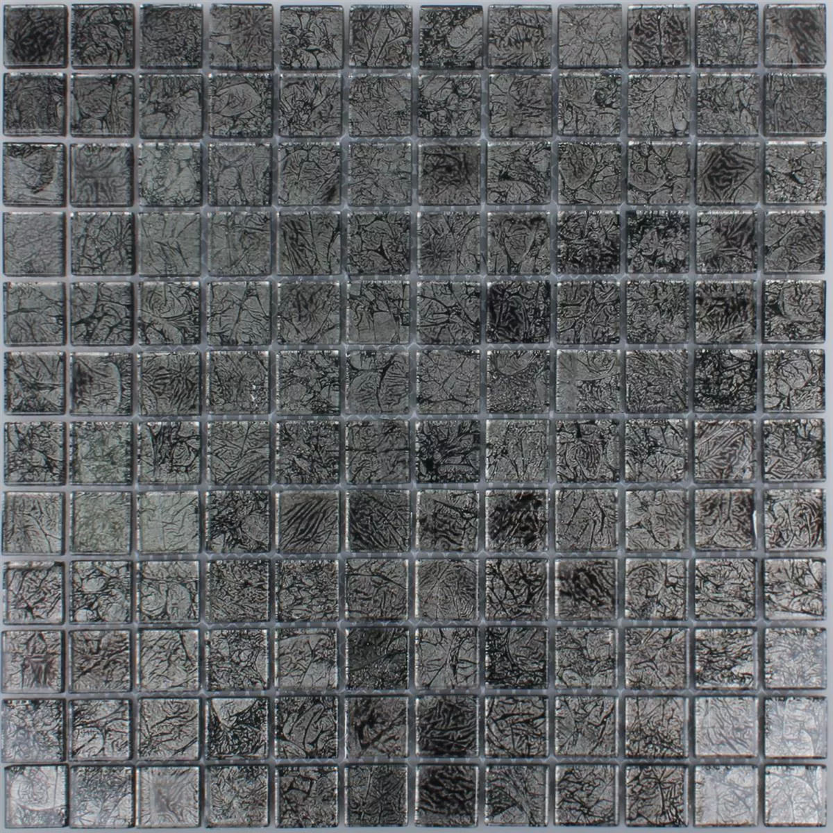 Azulejos De Mosaico Cristal Kandila Negro 23x23x4mm