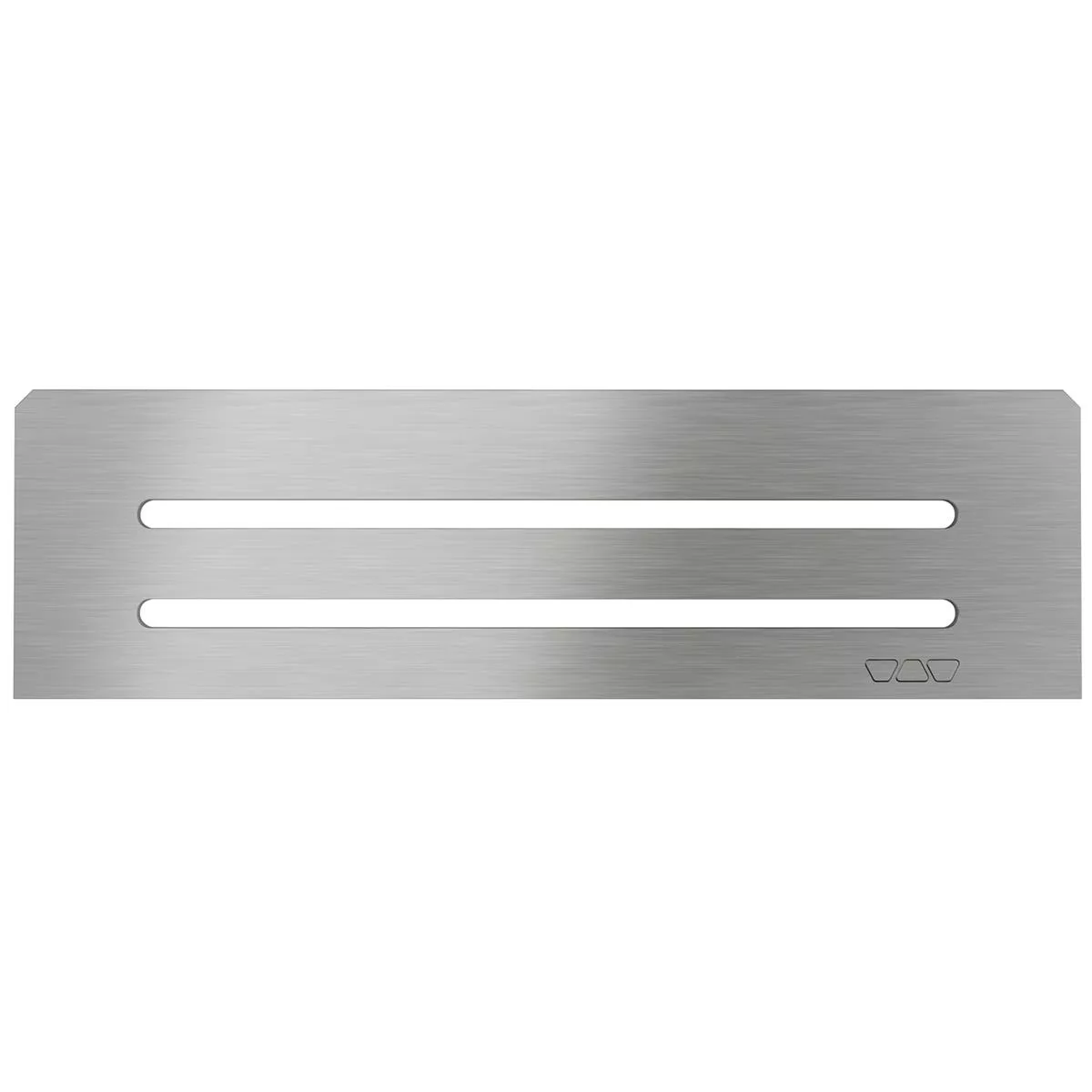 Estantería de pared rectangular Schlüter de 30x8,7 cm con diseño ondulado, color plata.
