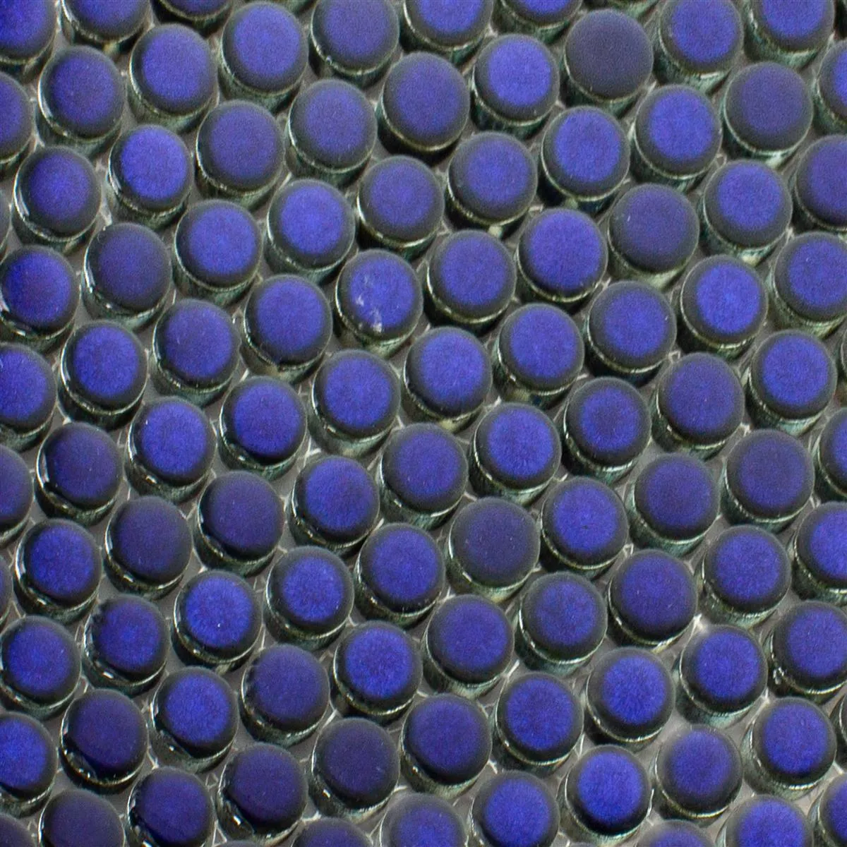 Mosaico Cerámico Azulejos Joplin Botón Redondo Azul