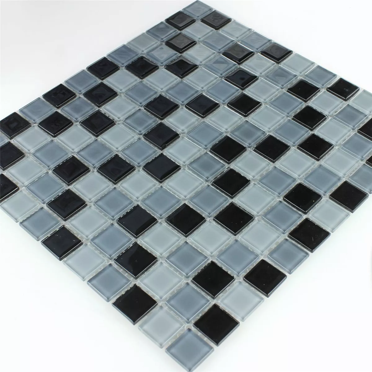 Mosaico De Cristal Azulejos Negro Mezcla 25x25x4mm