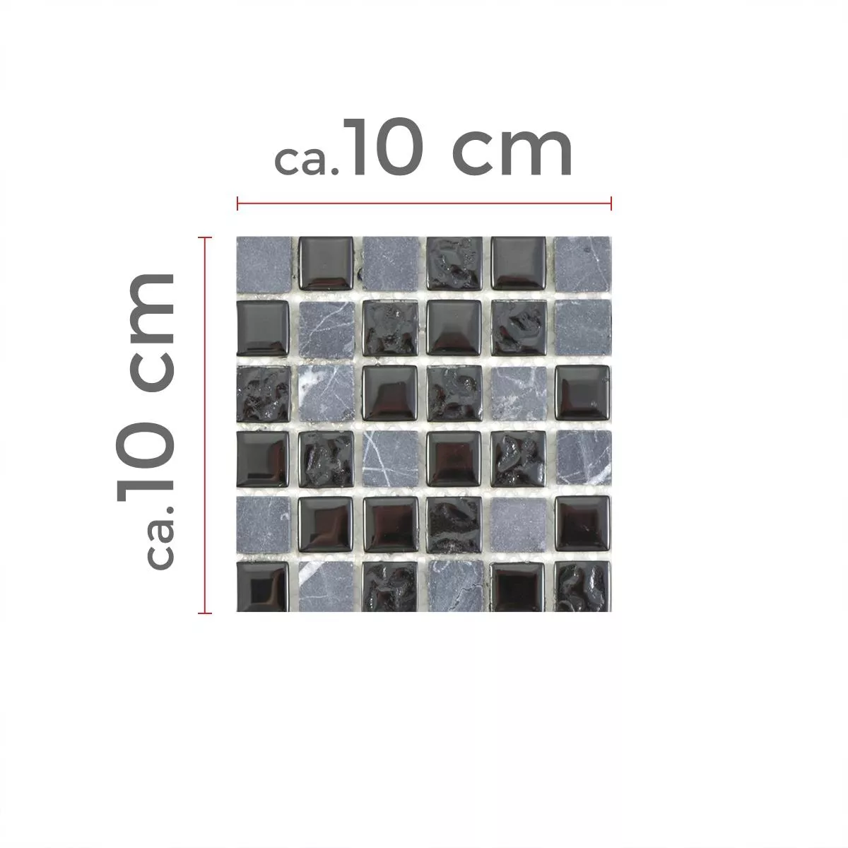 Muestra Cristal Piedra Natural Azulejos De Mosaico Zekova Negro Gris