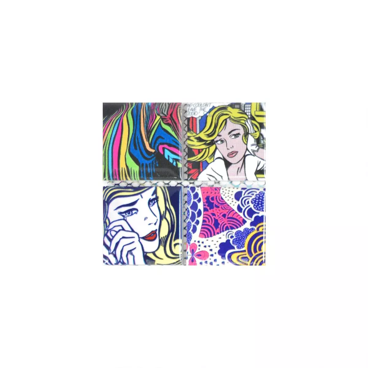 Muestra Cerámica Azulejos De Mosaico Achilles PopartÓptica Colorido Duo