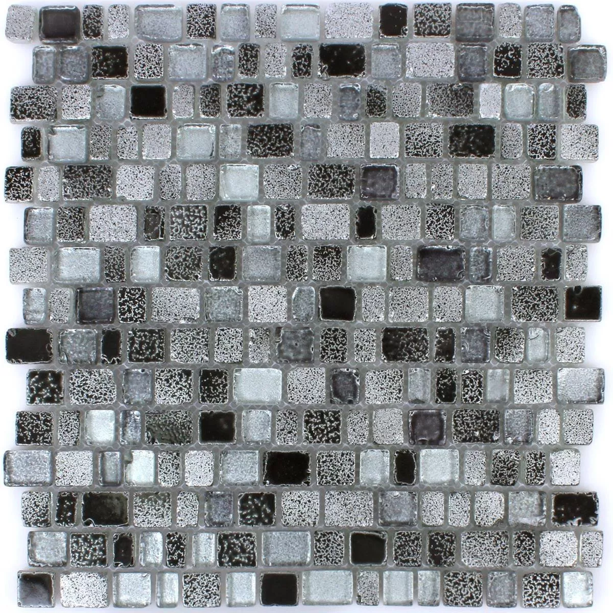 Azulejos De Mosaico Cristal Roxy Negro Plateado