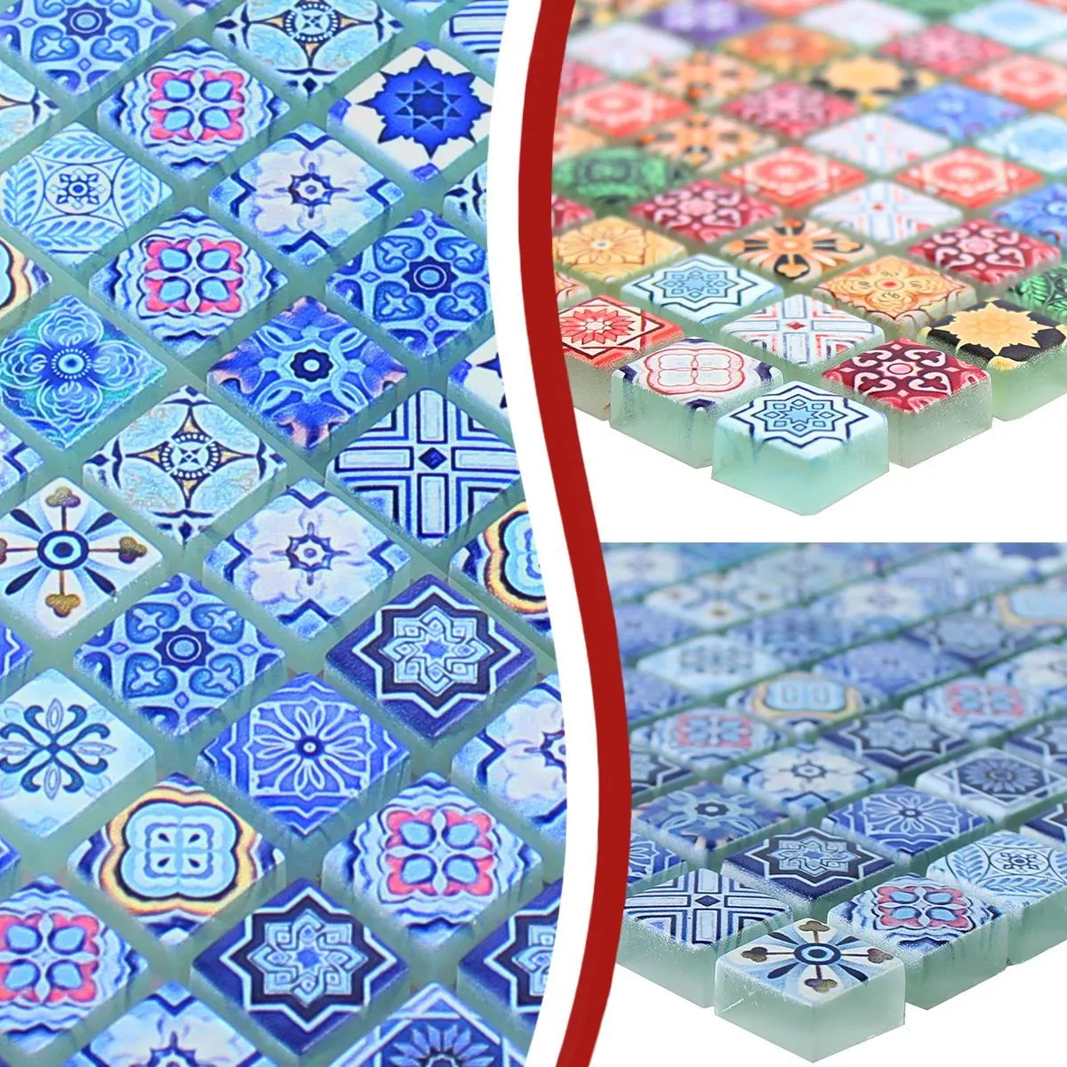Muestra Mosaico De Cristal Azulejos Marrakech