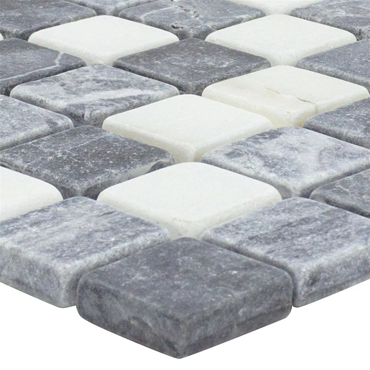 Muestra Mármol Mosaico De Piedra Natural Azulejos Stanford Gris Blanco