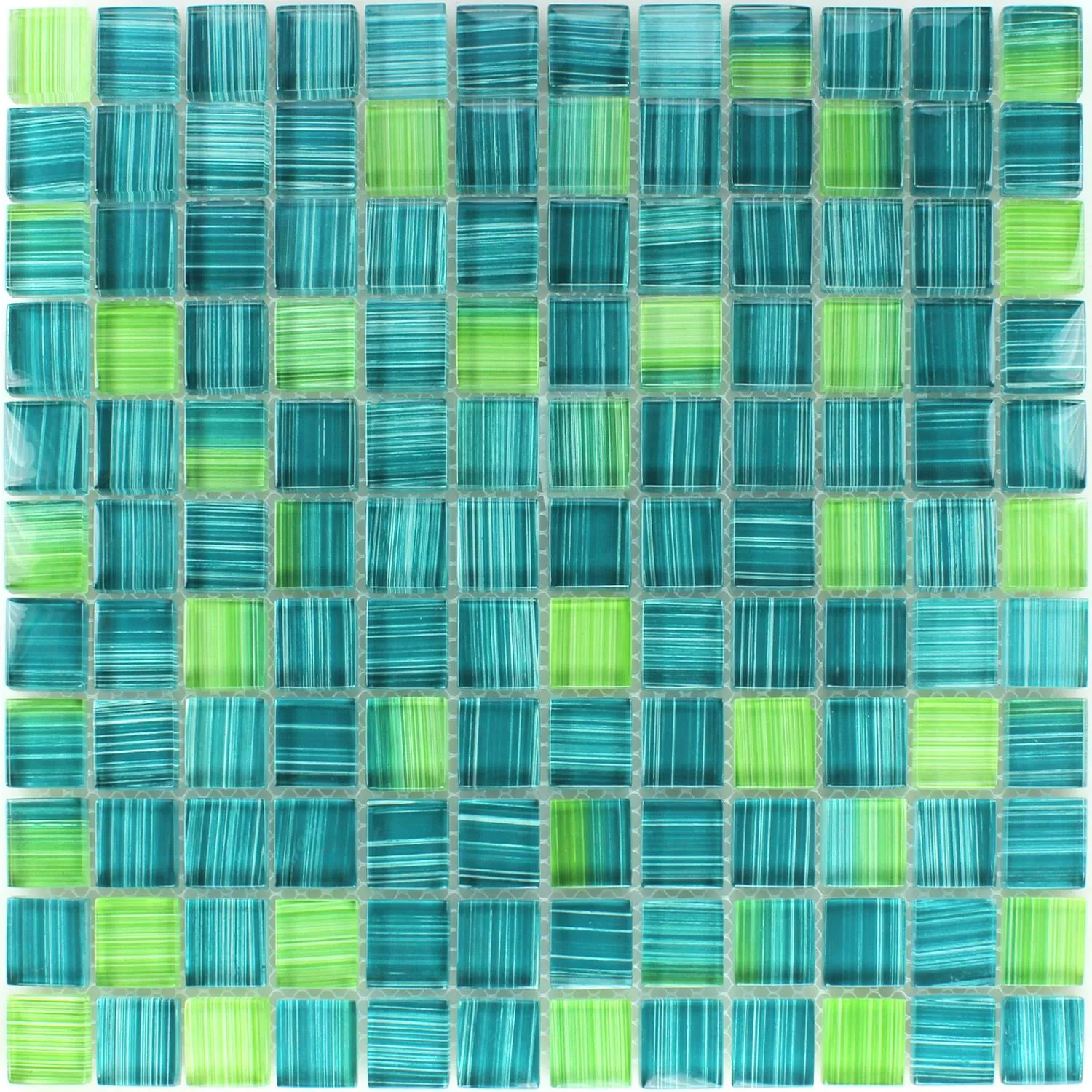 Azulejos De Mosaico Cristal Verde Rayado