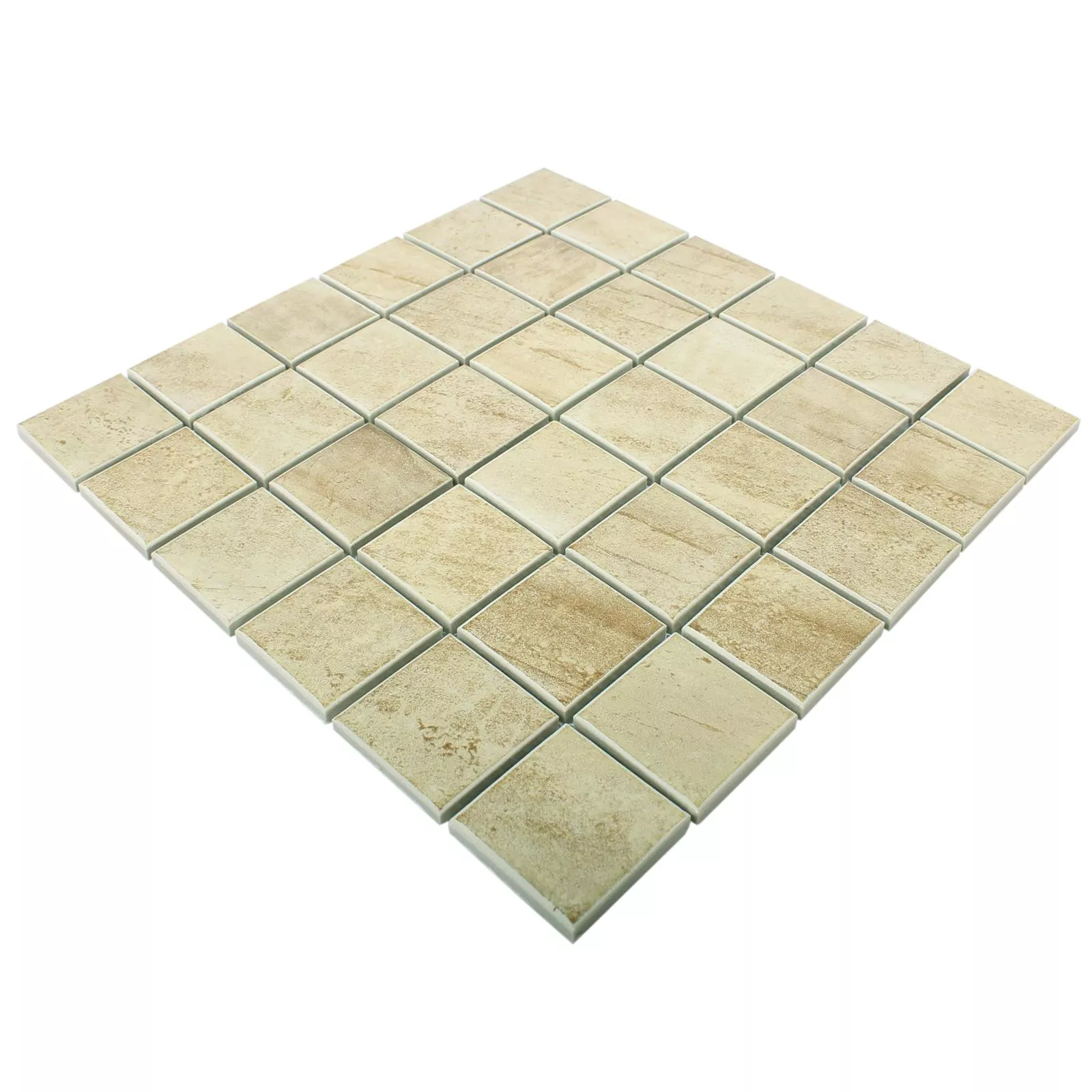 Muestra Cerámica Aspecto De Concreto Azulejos De Mosaico Shepherd Beige