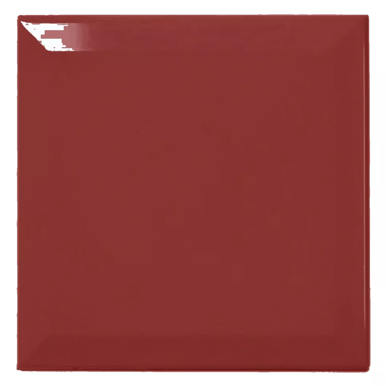 Azulejo de metro Rojo Brillante 15x15 cm Faceta Eris Burdeos