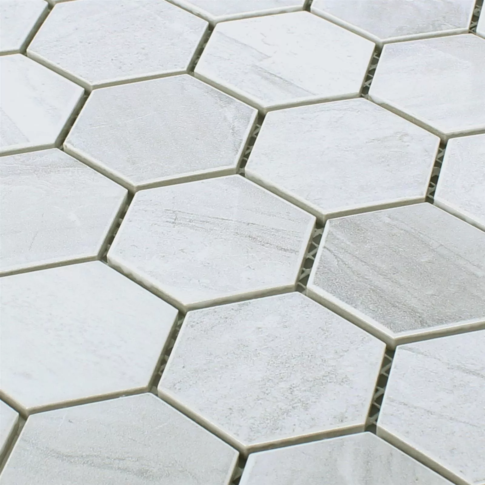 Cerámica Aspecto De Concreto Azulejos De Mosaico Shepherd Hexagonales Gris