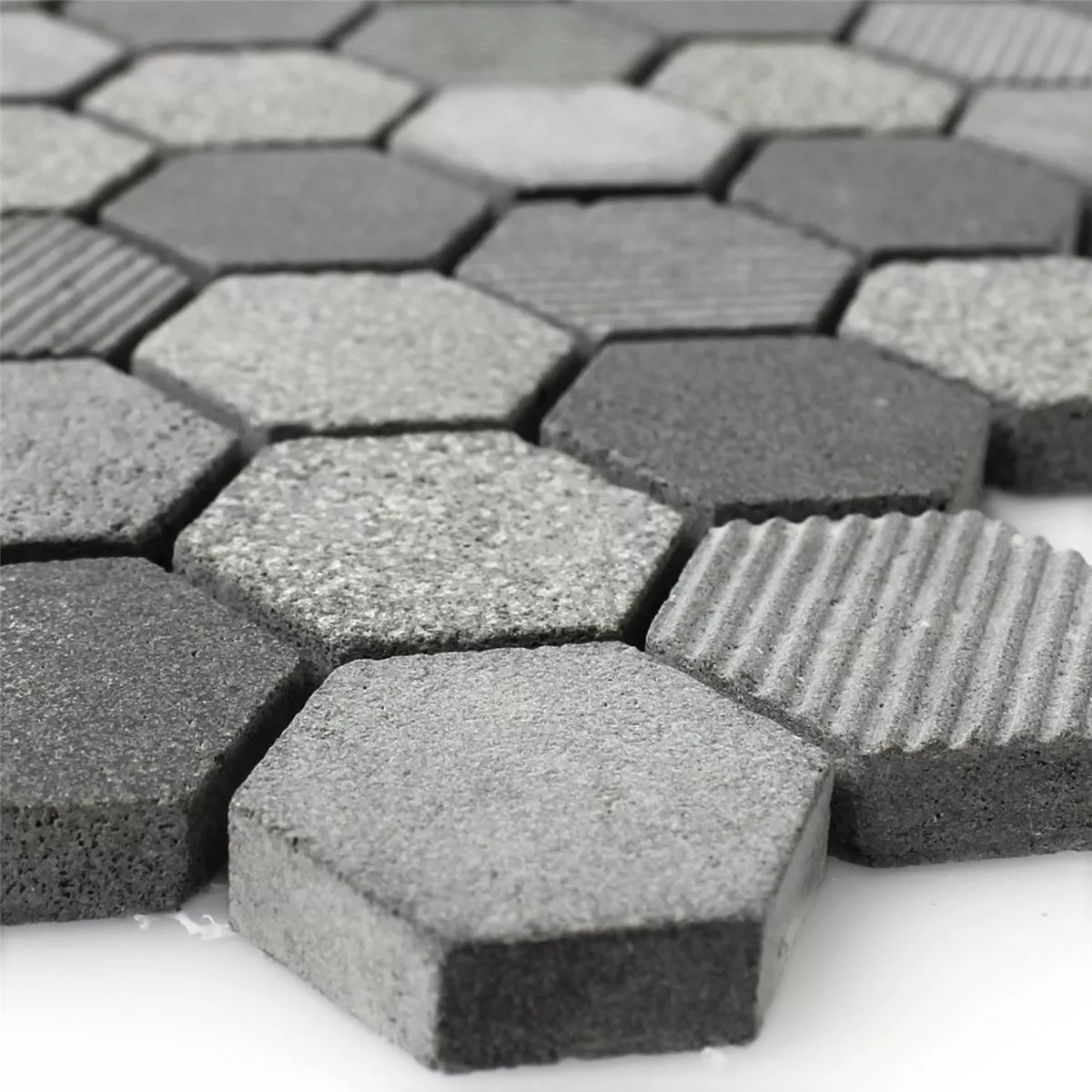 Azulejos De Mosaico Hexagonales De Piedra Natural Notte Antracita Azulejos De Mosaico Hexagonales De Piedra Natural Notte Antracita