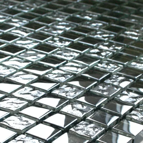 Mosaico De Cristal Azulejos Negro Metal Triturado