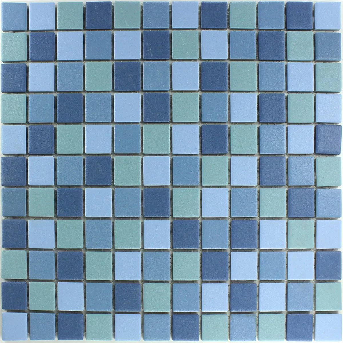 Muestra Azulejos De Mosaico Cerámica Antideslizante Azul Mezcla