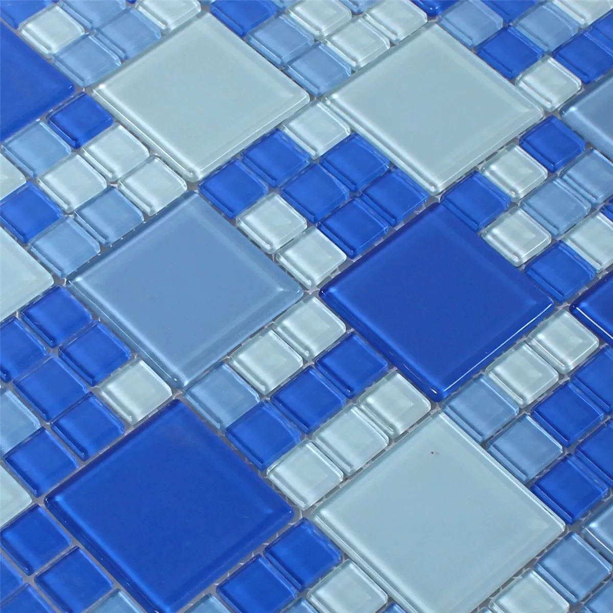 Azulejos De Mosaico Cristal Azul Claro