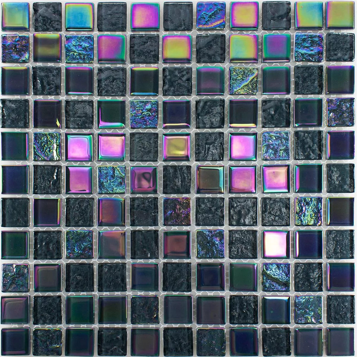 Muestra Mosaico de Cristal Azulejos Efecto Nacarado Manor Negro