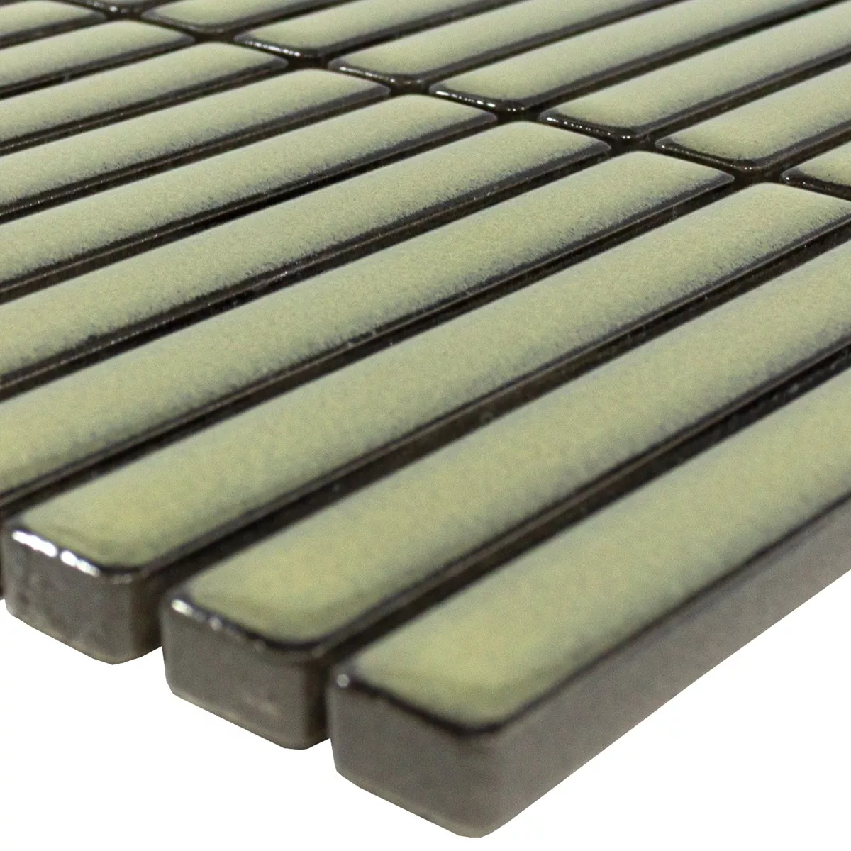 Azulejos De Mosaico Wallachia Verde Brillante 12x92x8 mm