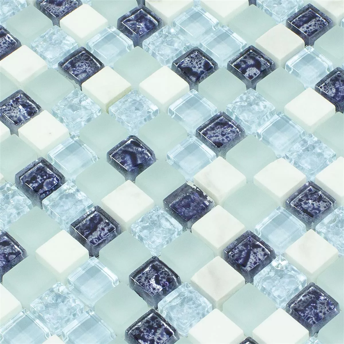 Mosaico de Cristal Azulejos Lexington Cristal Mezcla de Material Azul