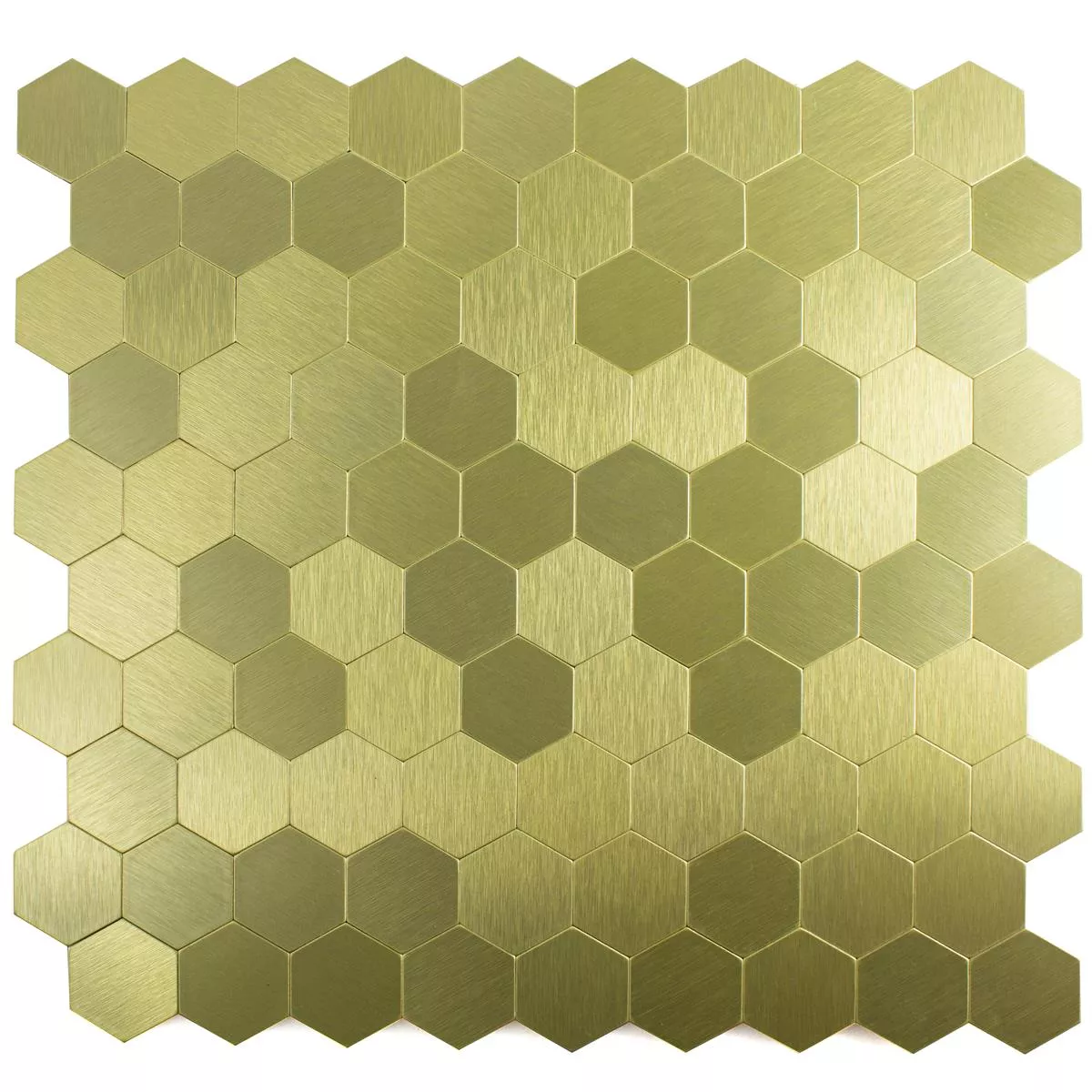 Azulejos De Mosaico Metal Autoadhesivo Vryburg Oro Hexagonales