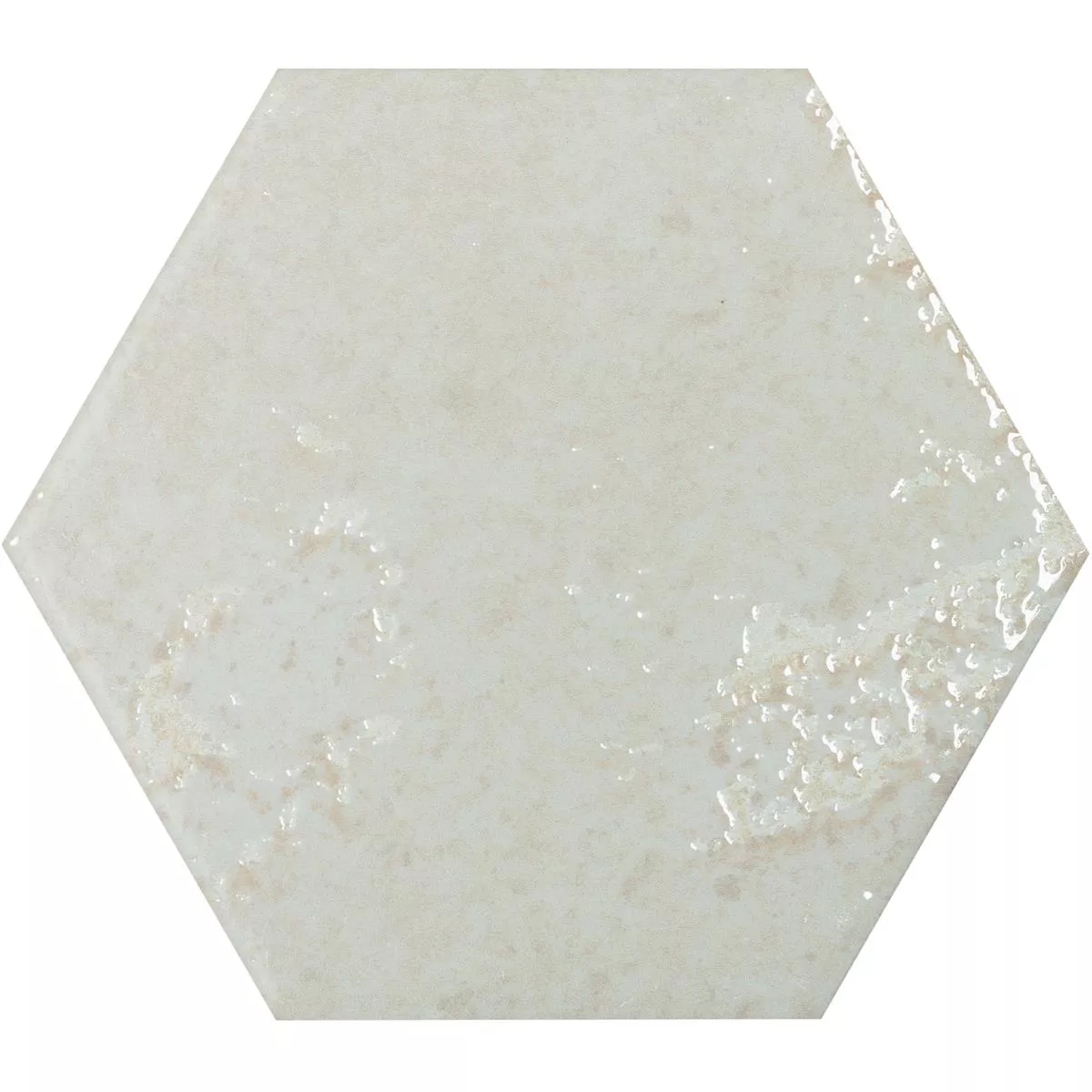Revestimientos Lara Brillante Corrugado 13x15cm Hexagonales Blanco Revestimientos Lara Brillante Corrugado 13x15cm Hexagonales Blanco