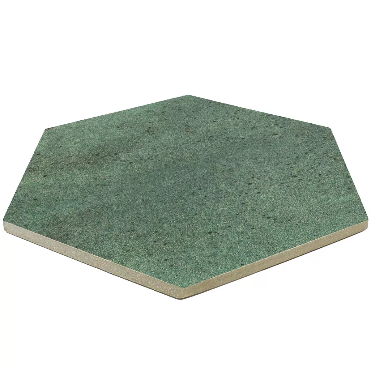 Muestra Pavimentos Arosa Mate Hexagonales Verde Esmeralda 17,3x15cm