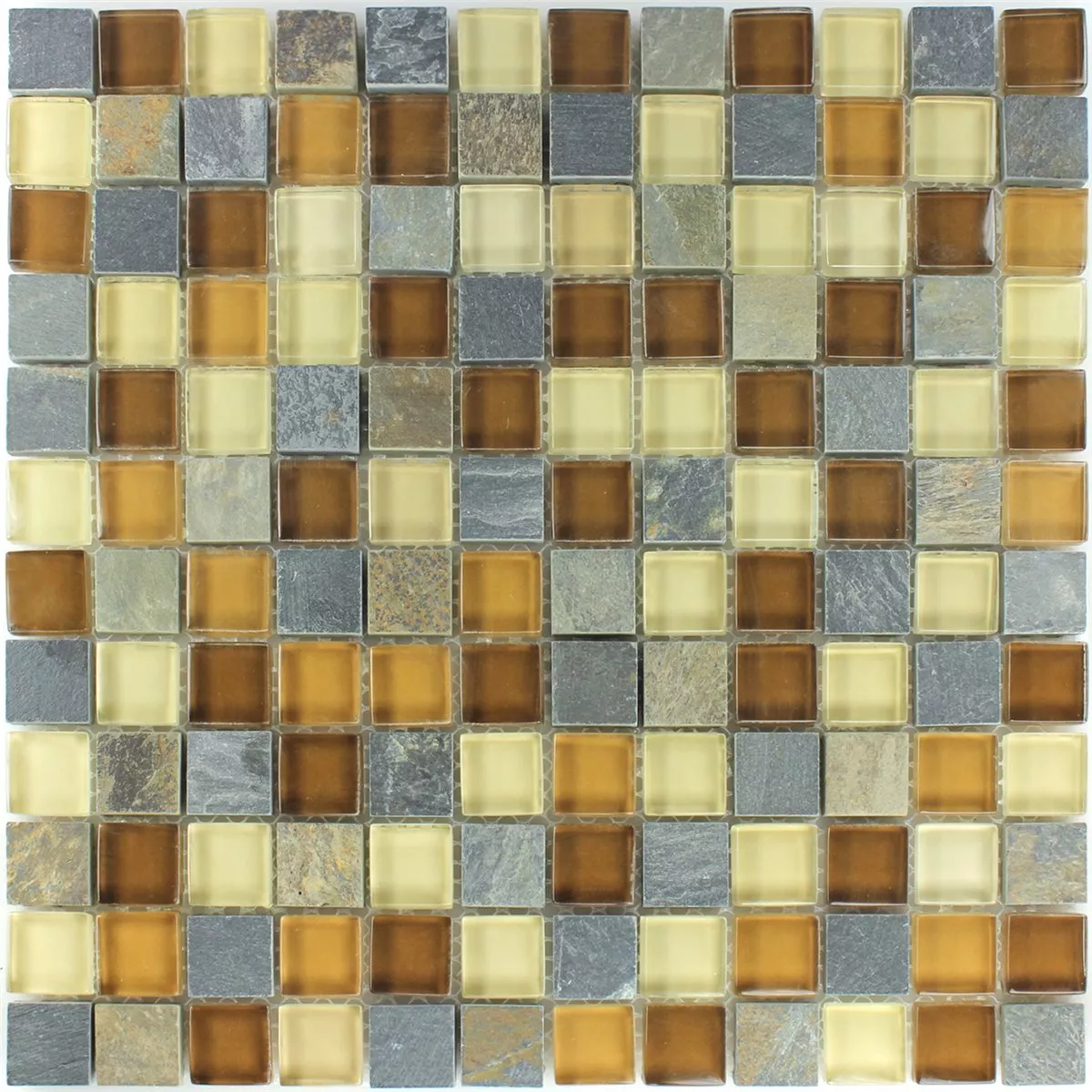 Muestra Azulejos De Mosaico Cristal Piedra Natural Beige