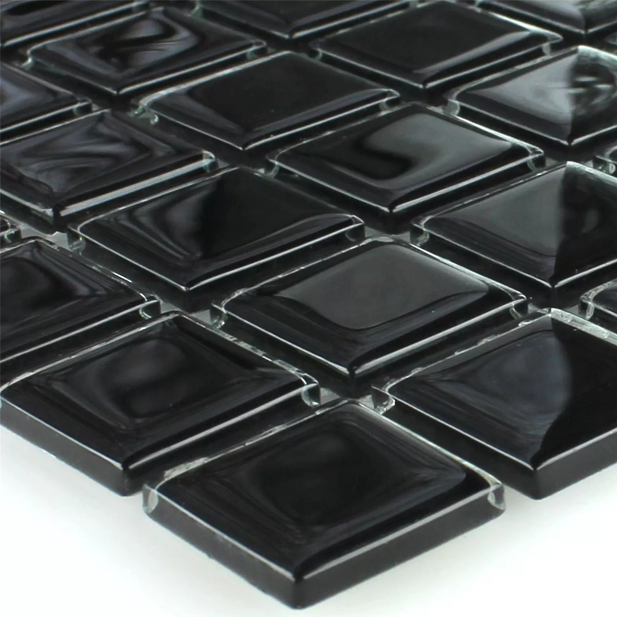 Azulejos De Mosaico Cristal Negro 25x25x4mm