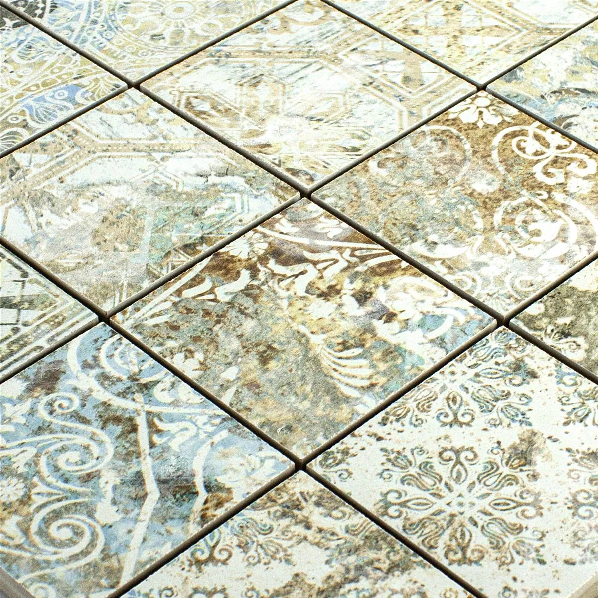 Mosaico Cerámico Azulejos Bellona Efecto Colorido 71x71mm