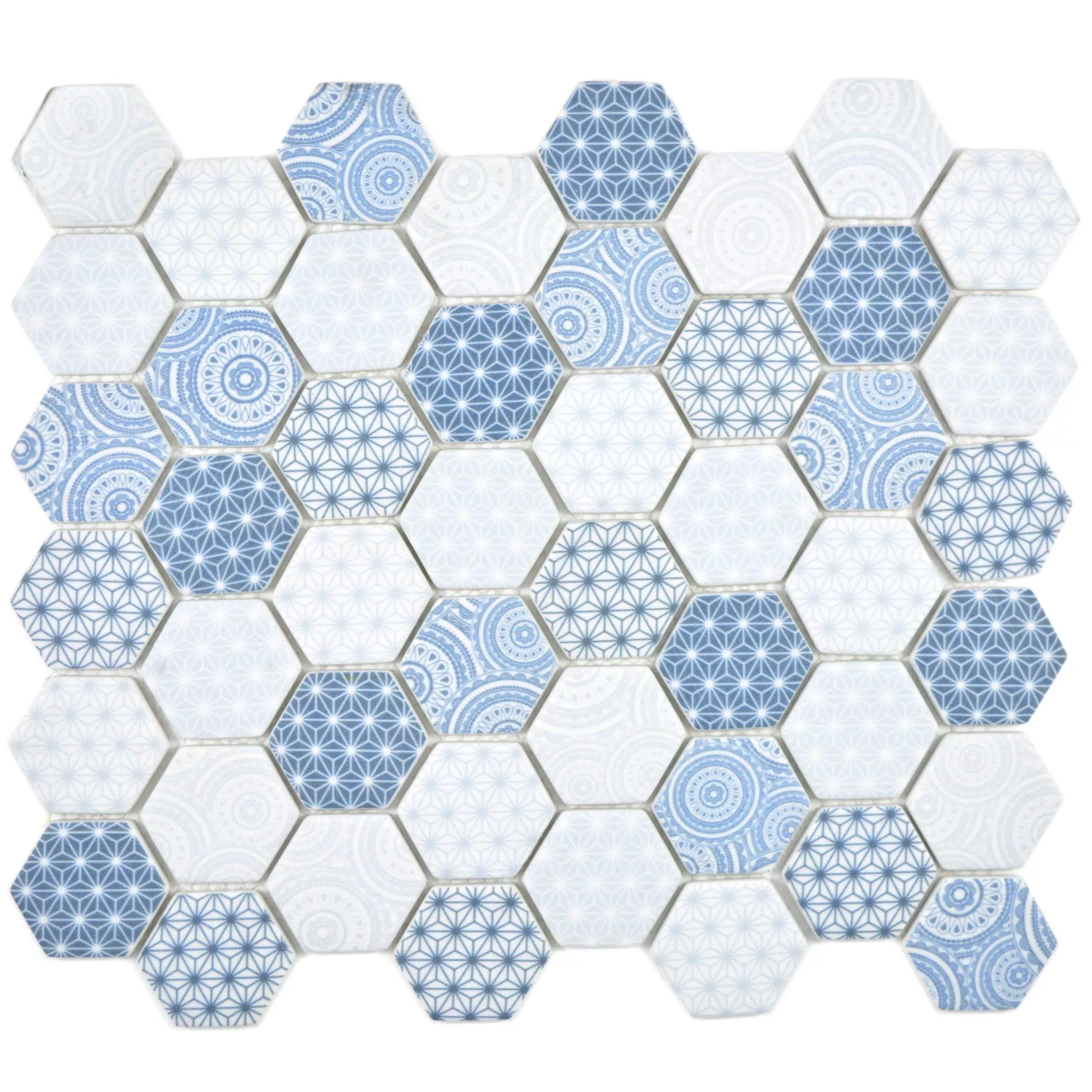 Mosaico De Cristal Azulejos Acapella Azul Claro Hexagonales