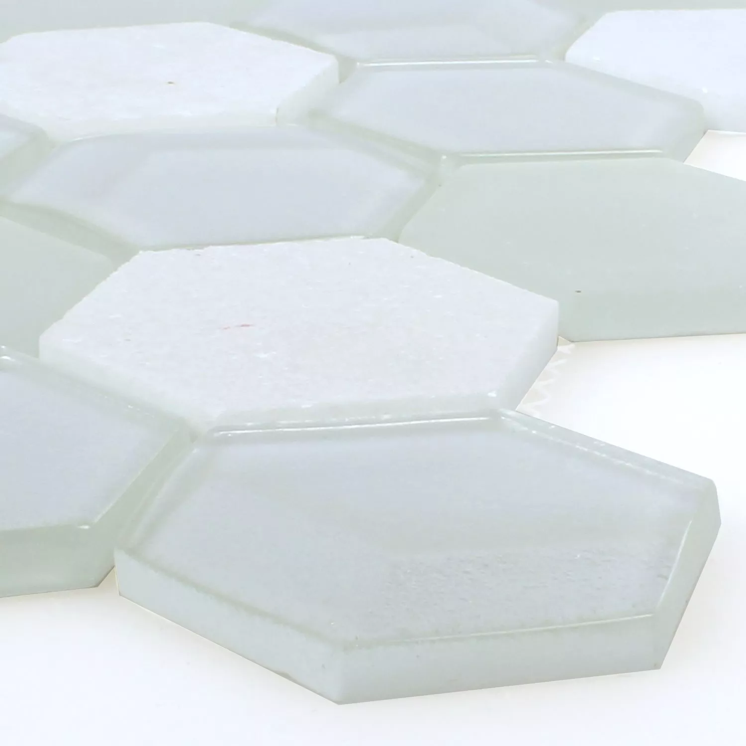 Azulejos De Mosaico Cristal Piedra Natural Hexagonales Blanco 3D