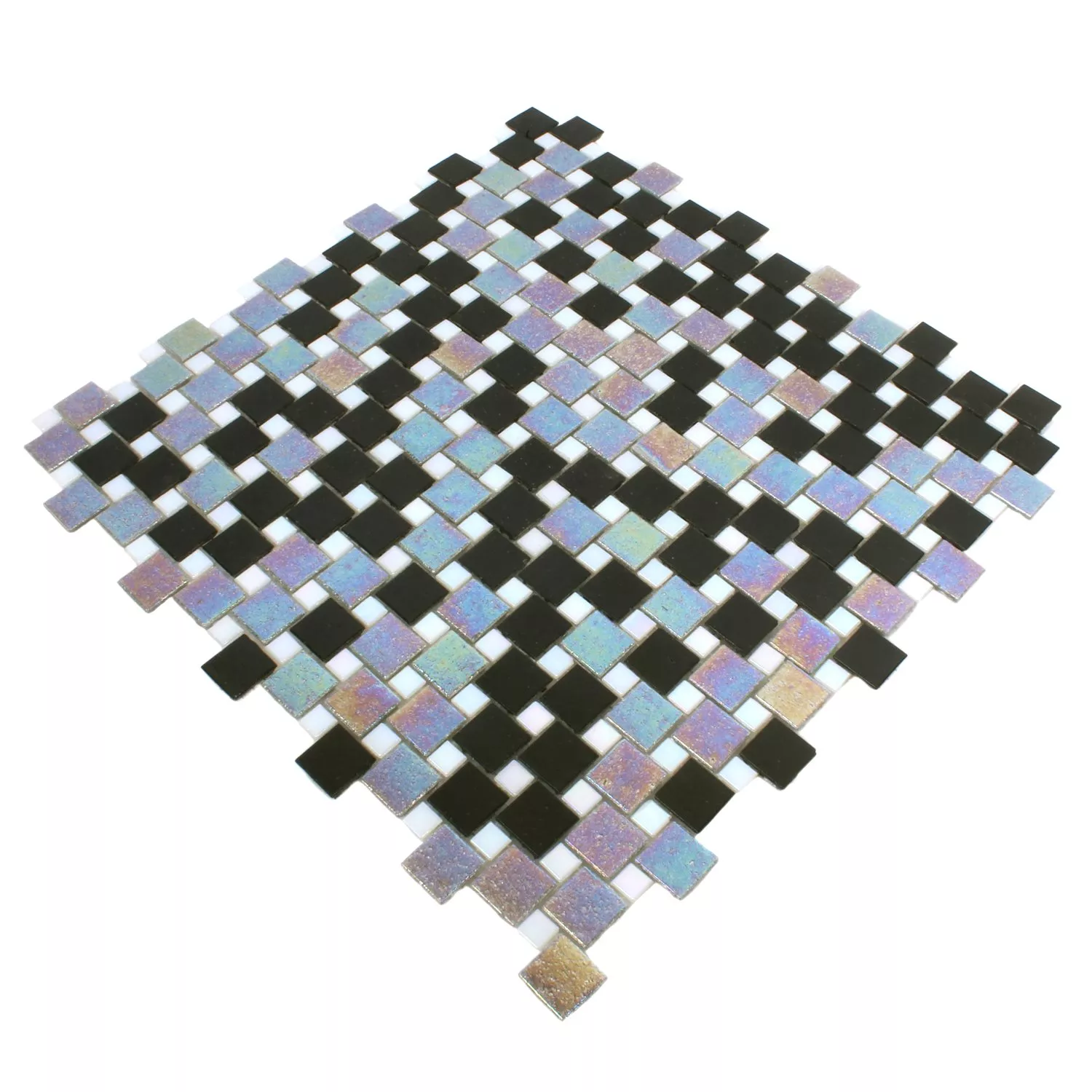 Azulejos De Mosaico Cristal Tahiti Gris Negro