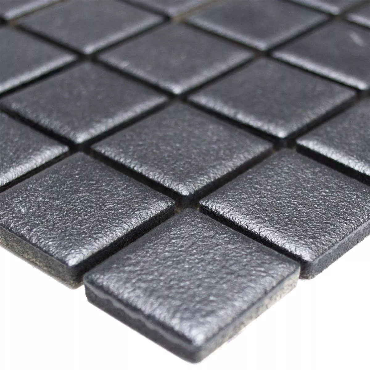 Cerámica Azulejos De Mosaico Pilamaya Negro Antideslizante R10 Q25