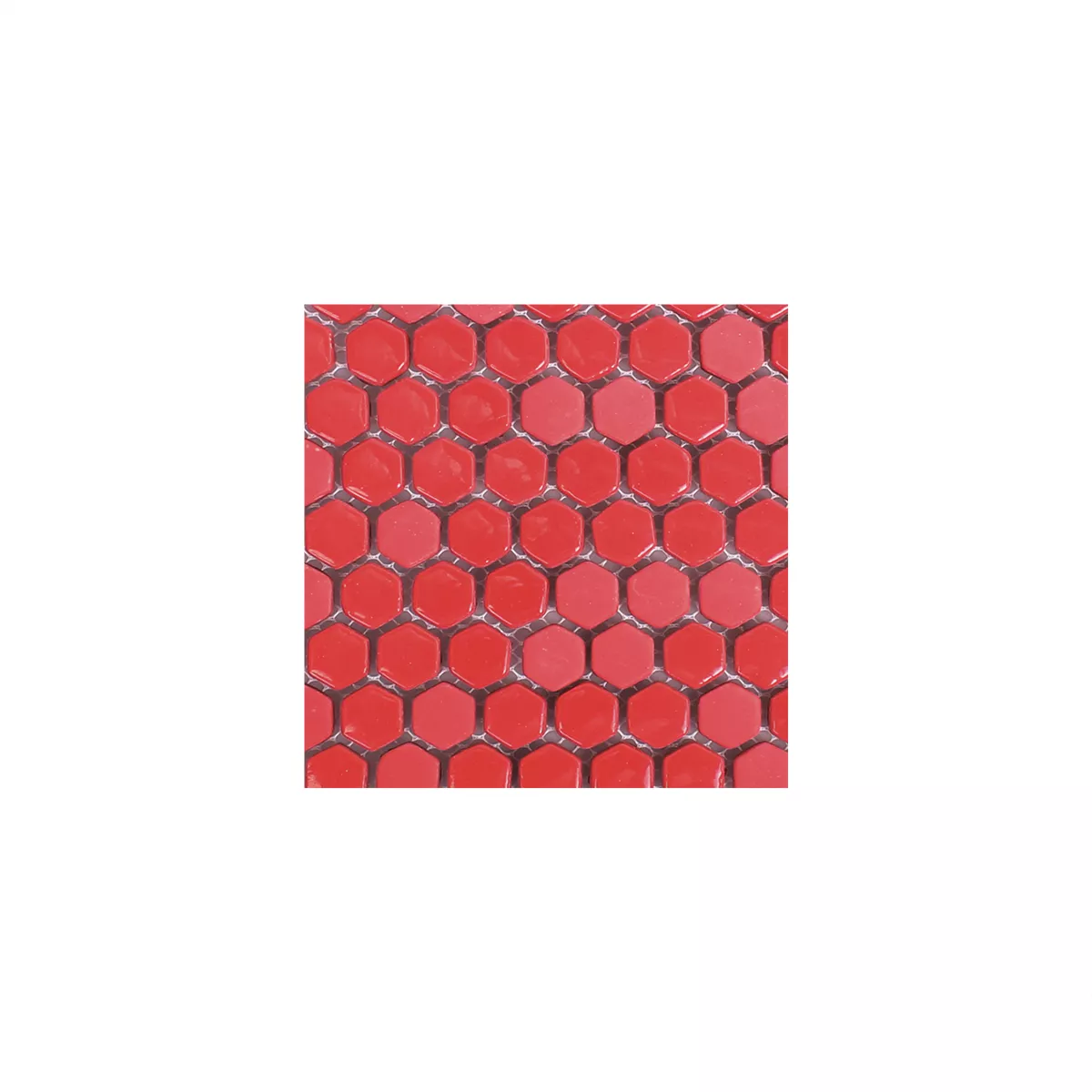 Muestra Mosaico De Cristal Azulejos Brockway Hexagonales Eco Rojo