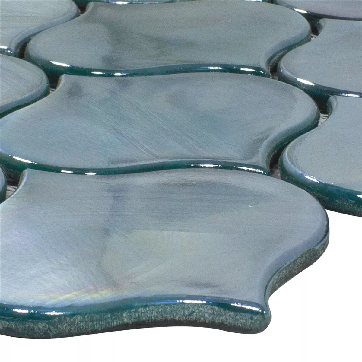 Muestra Mosaico de Cristal Azulejos Andalucia Arabesque Lago Verde