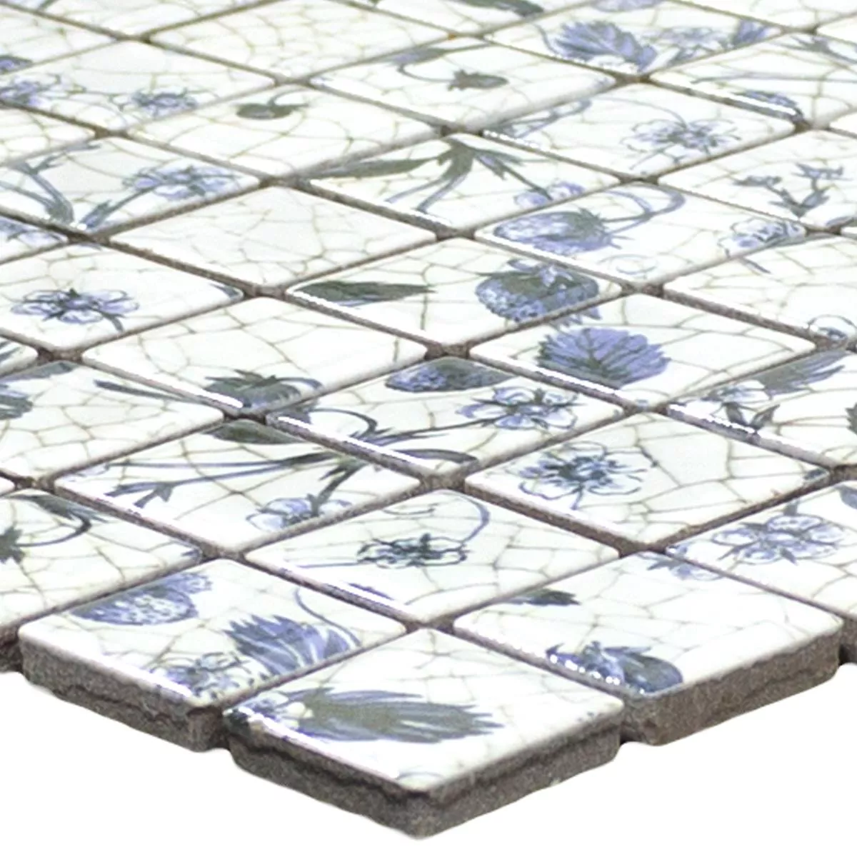Cerámica Azulejos De Mosaico Isabella Blanco Azul