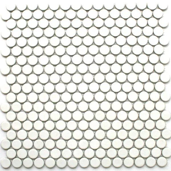 Muestra Azulejos De Mosaico Cerámica Drop Blanco Uni