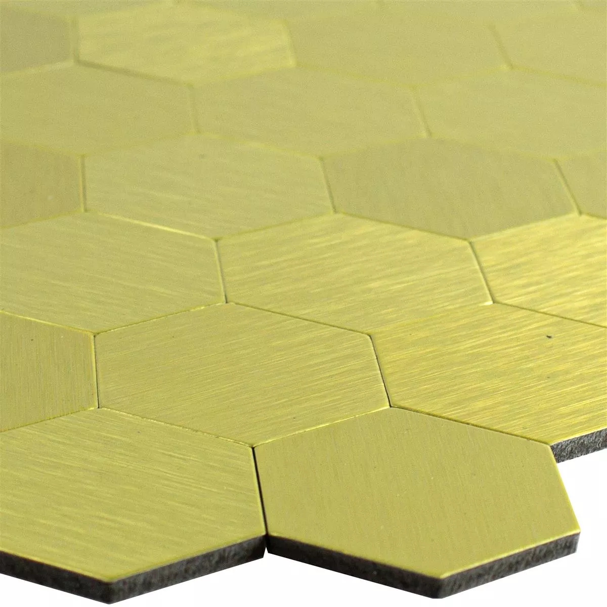 Azulejos De Mosaico Metal Autoadhesivo Vryburg Oro Hexagonales Azulejos De Mosaico Metal Autoadhesivo Vryburg Oro Hexagonales