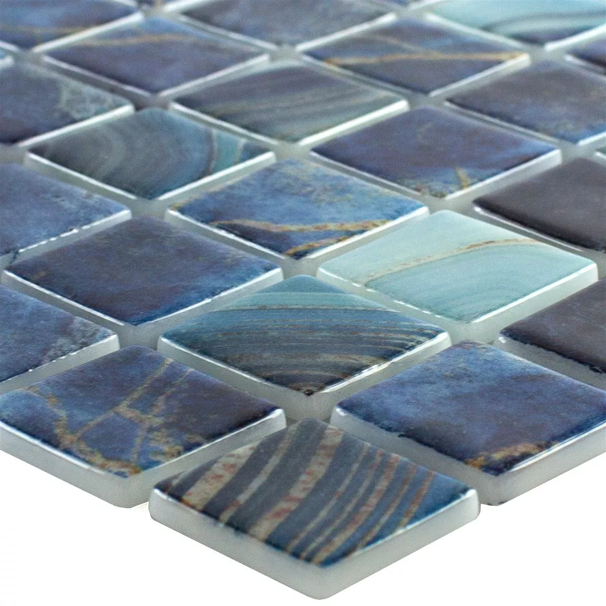 Vidrio Piscina Mosaico Baltic Azul Turquesa 25x25mm