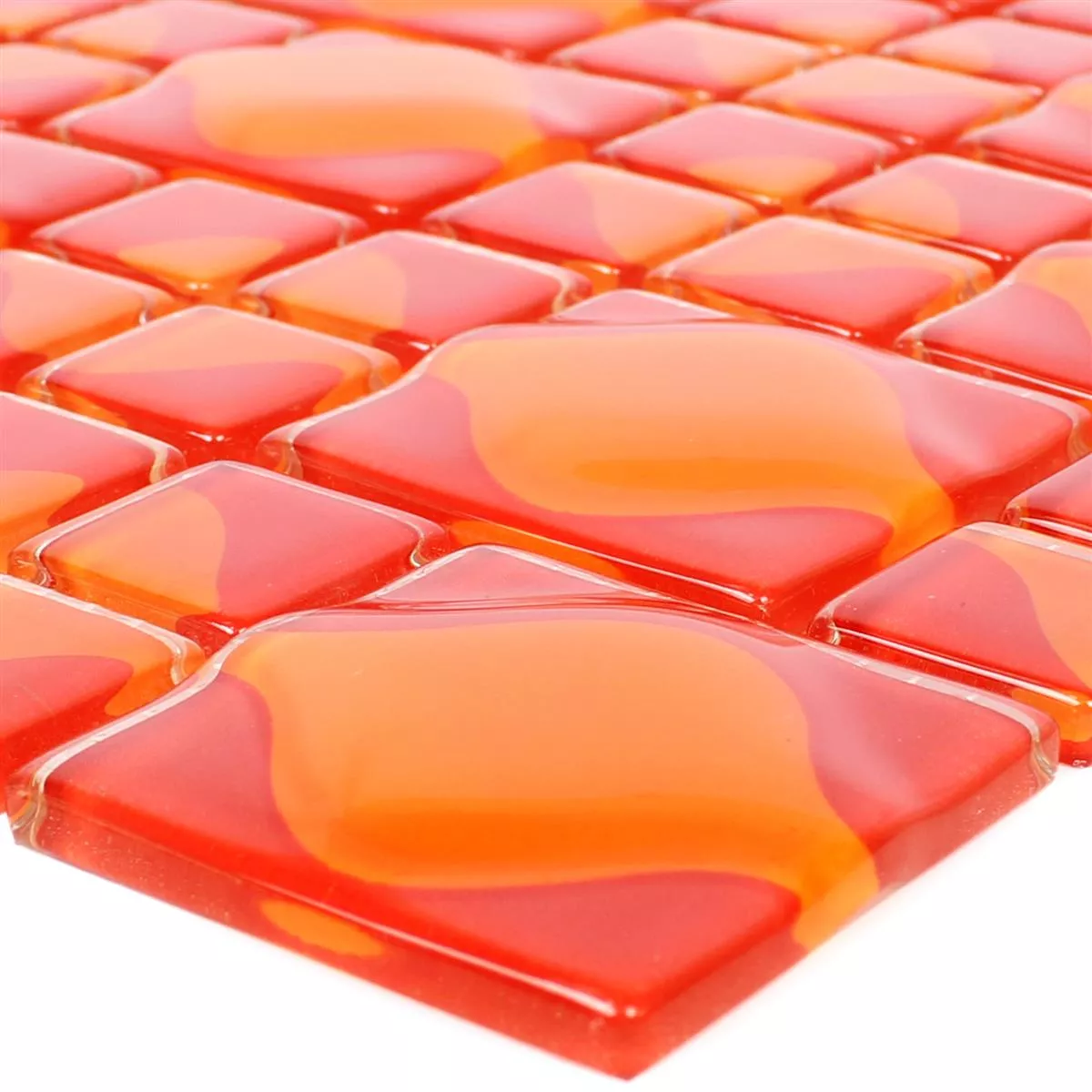 Muestra Mosaico De Cristal Azulejos Nokta Rojo Naranja 3D