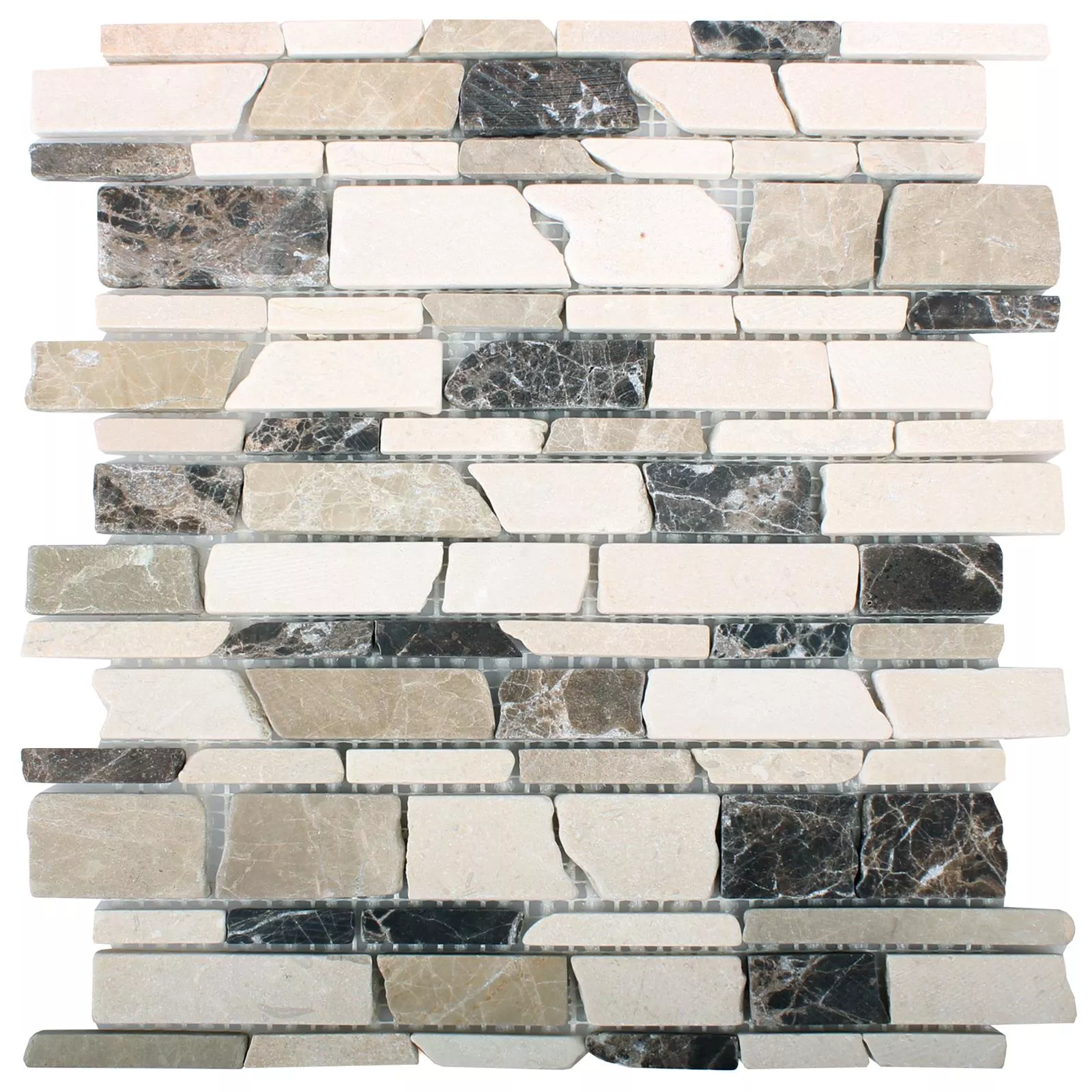 Azulejos De Mosaico Mármol Havel Brick Castanao Biancone