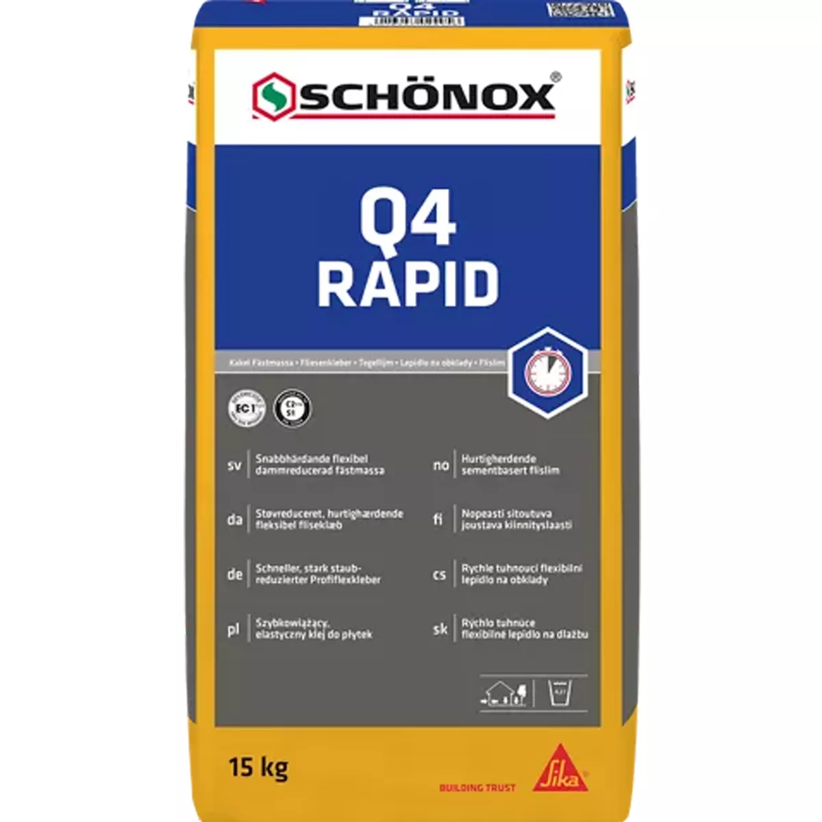 Adhesivo para azulejos Schönox Q4 RAPID 15 kg